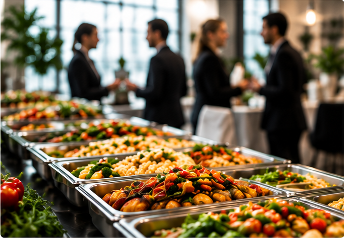 Corporate catering buffet reception